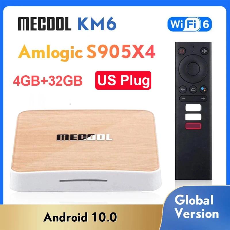 MECOOL KM6 TV ڽ,  6,  , ȵ̵ 10.0, 4GB, 64GB, Amlogic S905X4, 1000M LAN, BT 5.0, 4K Ʈ  ڽ, ̱ ÷ 